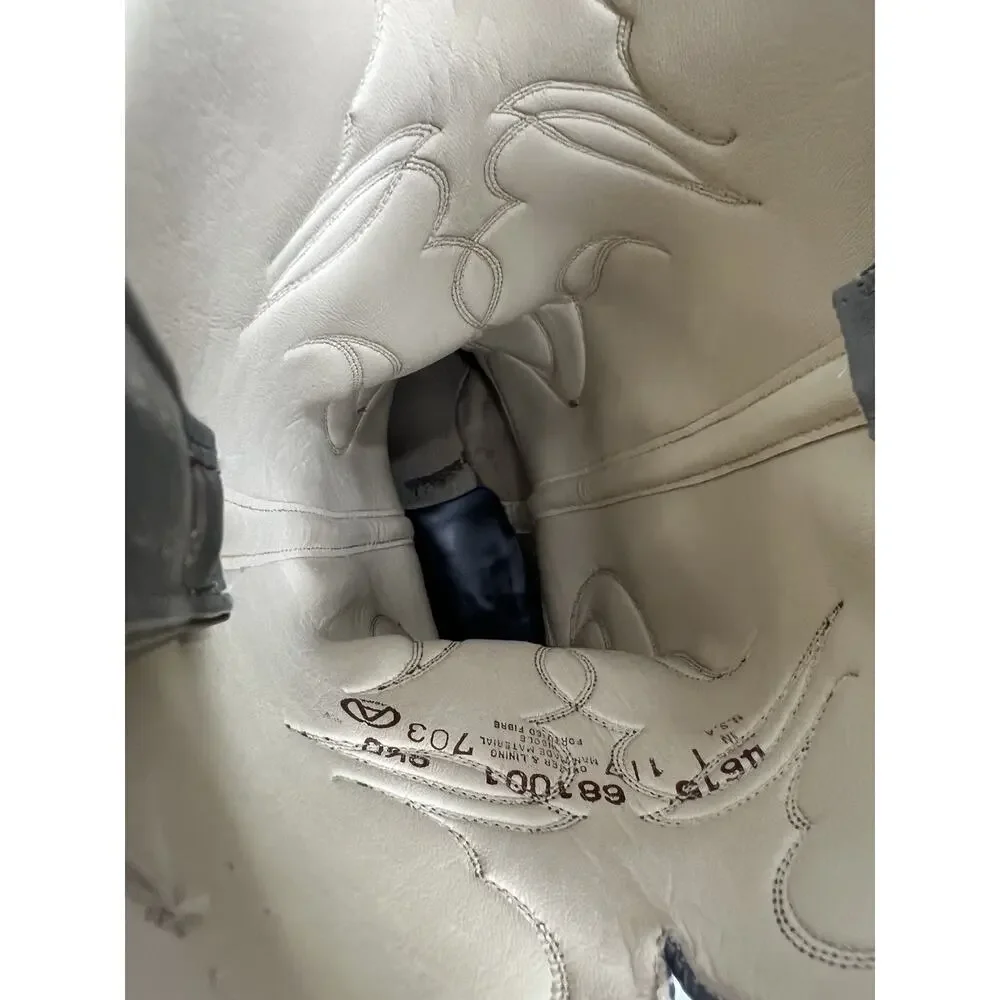 Vintage Acme Men's Gray Leather Western Cowboy Boot Men’s Size 9.5D